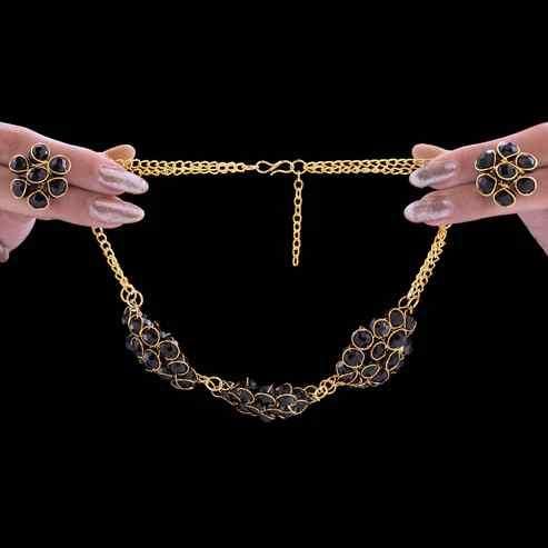Midnight Bloom Black Crystal Jewellery Set