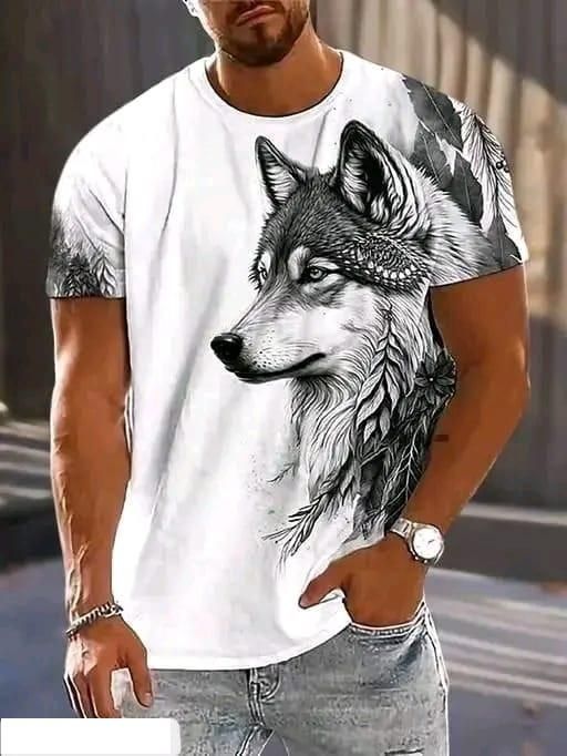 Men’s Wolf Graphic Waffle Knit T-Shirt