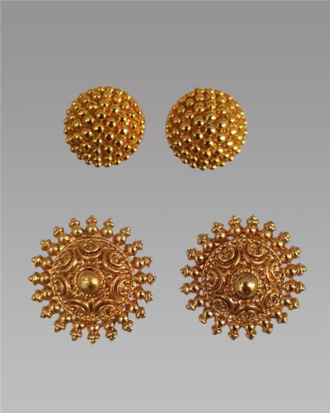 Trendy Gold-Plated Stud Earrings Combo