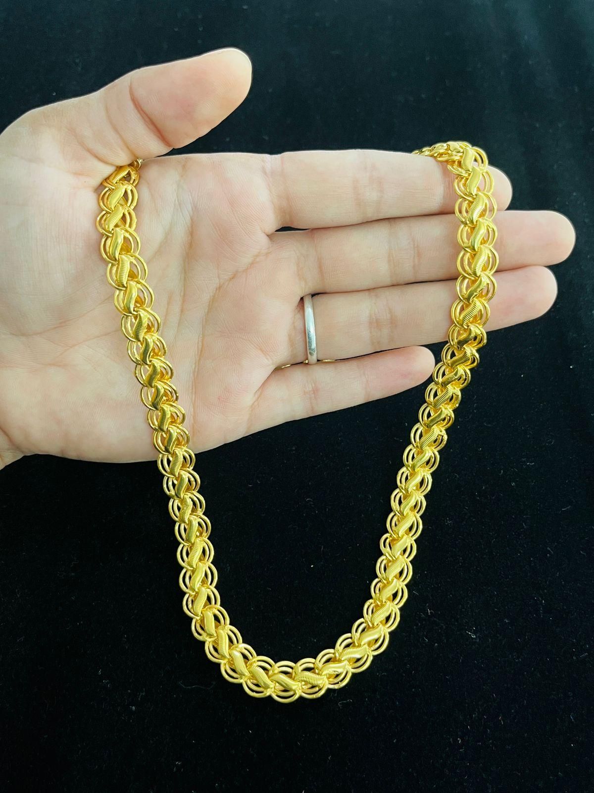 Royal Crest Gold-Plated Statement Chain