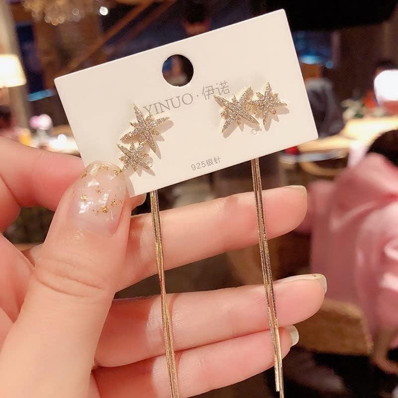 Golden Star Chain Earrings