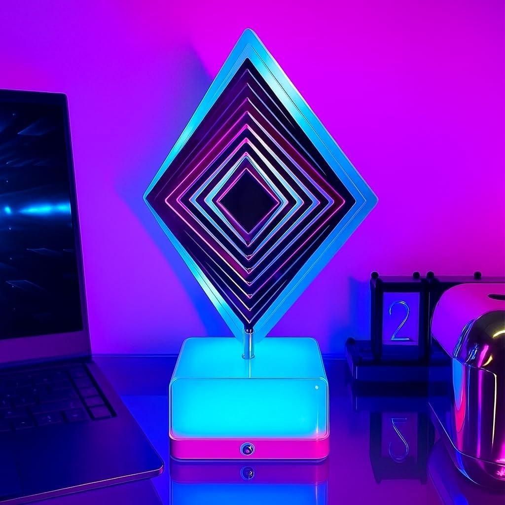 AuroraSpin 3D Rotating LED Night Lamp