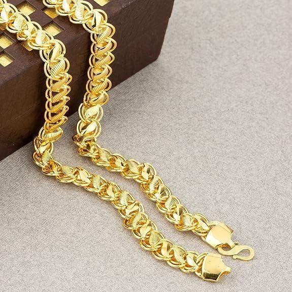 Royal Crest Gold-Plated Statement Chain