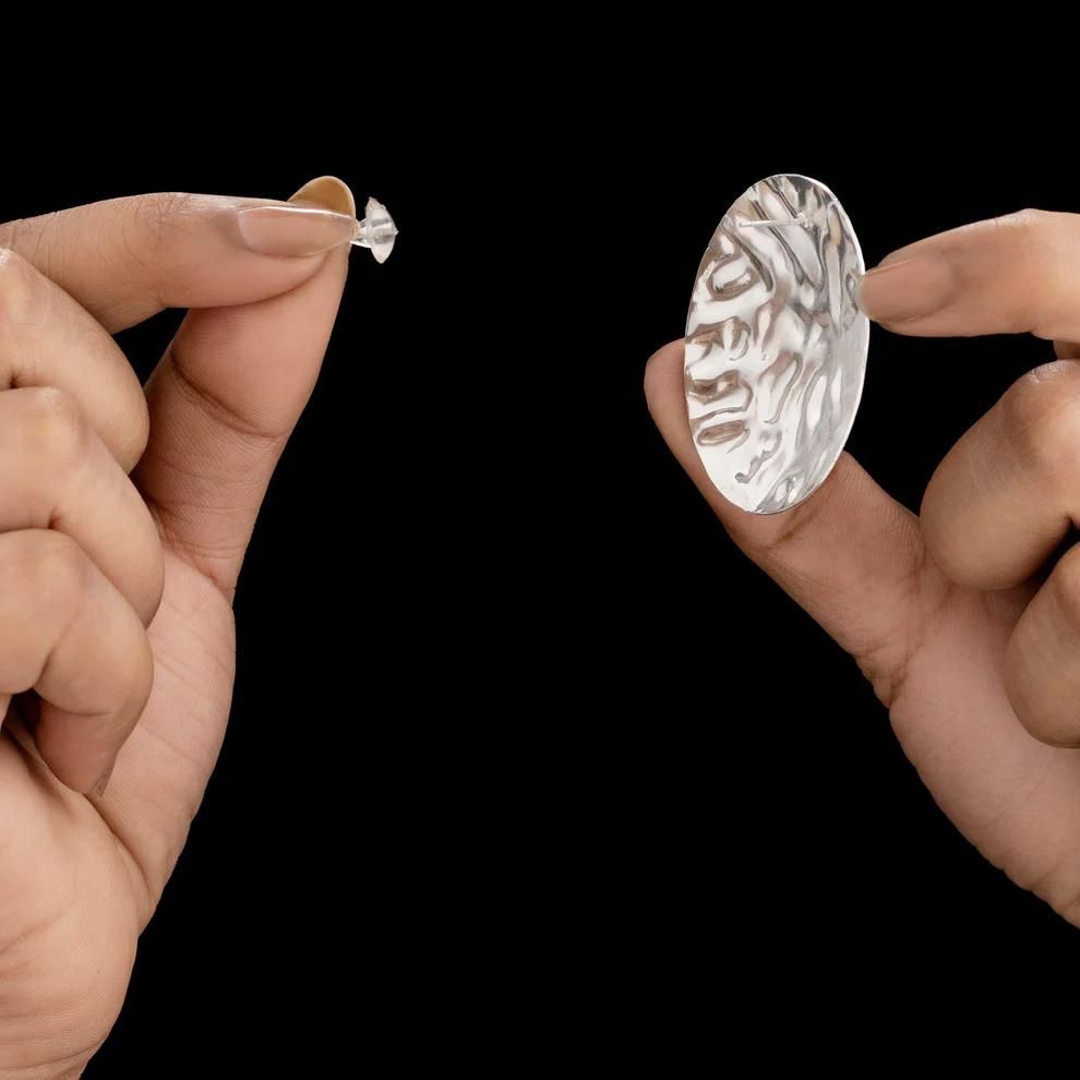 Modern Hammered Disc Jewellery Set