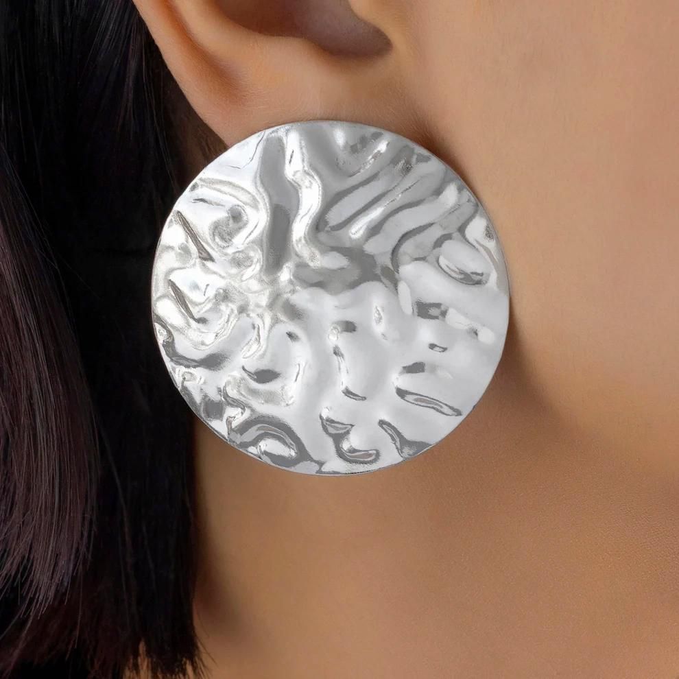 Modern Hammered Disc Jewellery Set