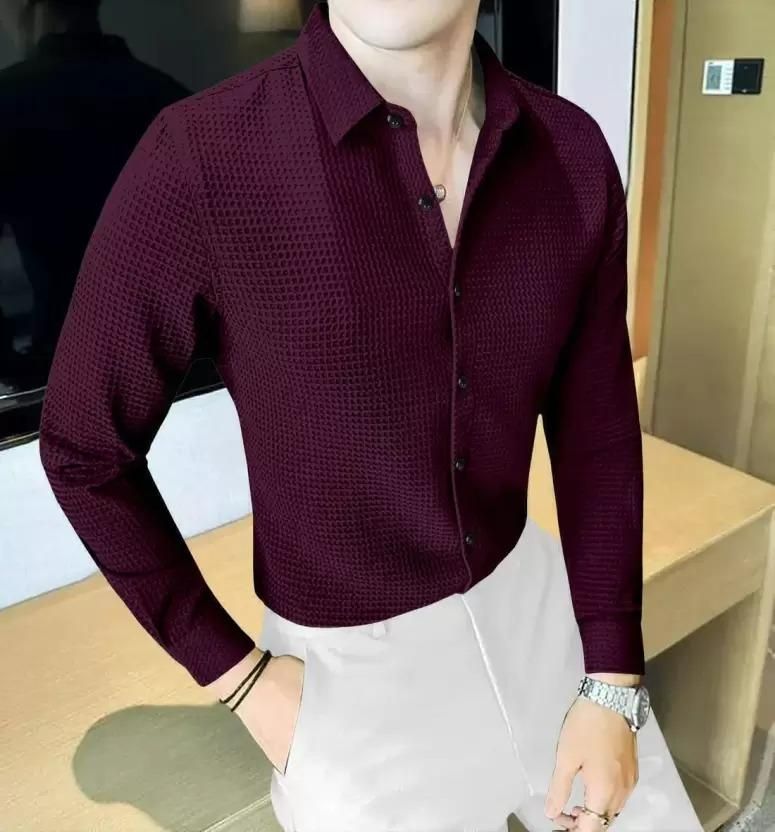 Men’s Premium Waffle Weave Casual Shirt