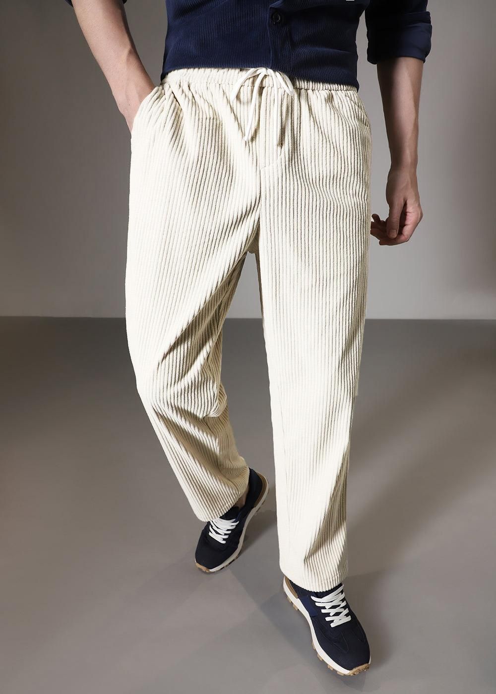 Men’s Solid Corduroy Pants – Set of 2