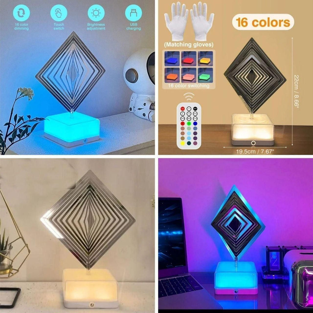 AuroraSpin 3D Rotating LED Night Lamp