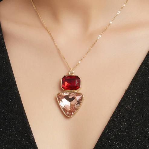 Dual Gemstone Pendant Necklace Set
