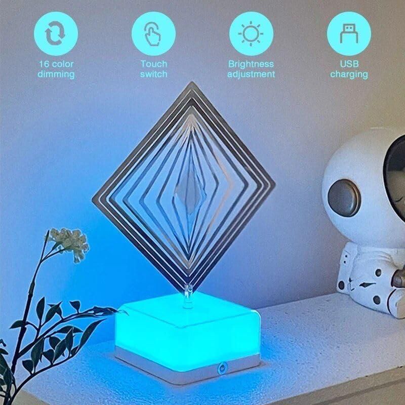 AuroraSpin 3D Rotating LED Night Lamp