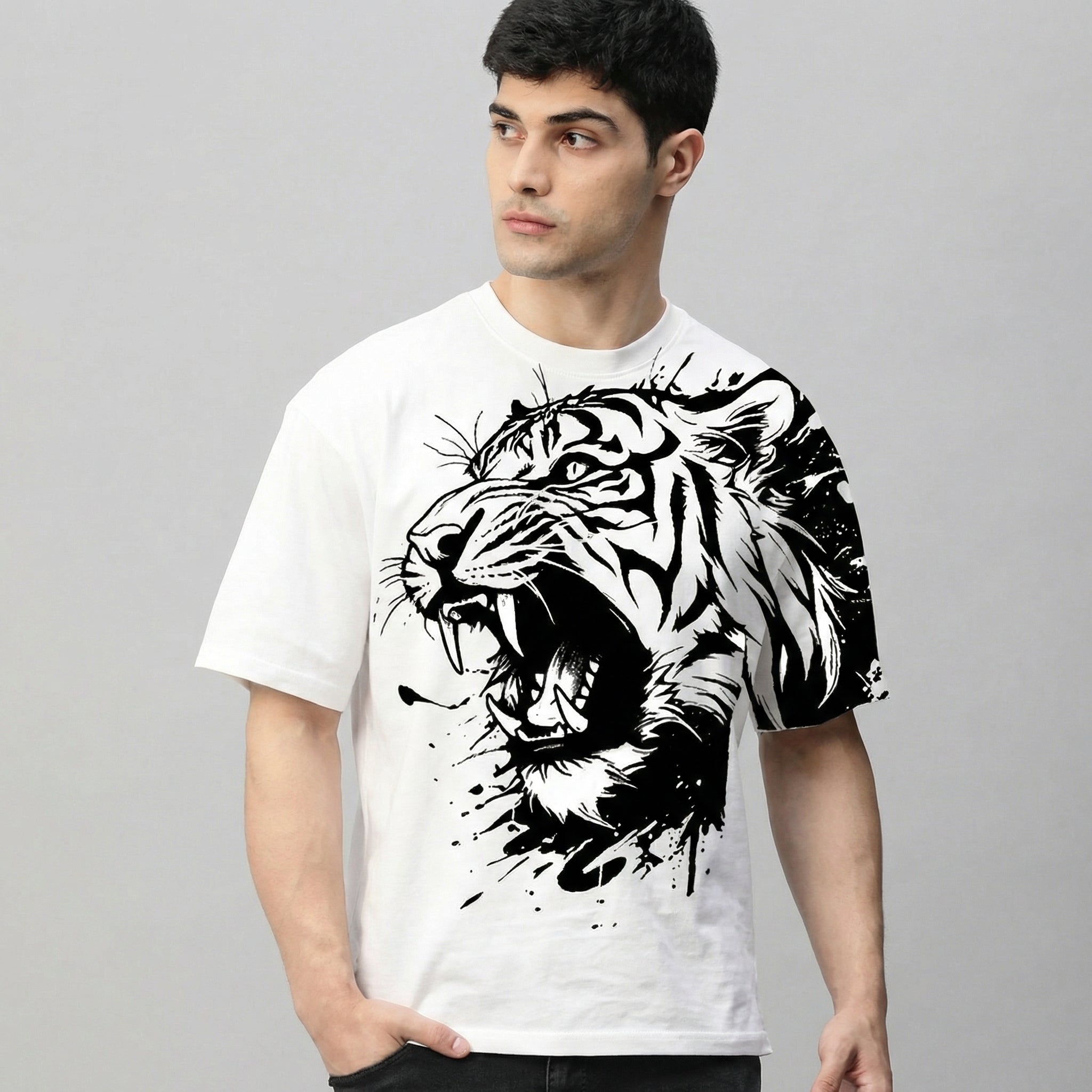 Men’s Tiger Graphic Waffle Knit T-Shirt