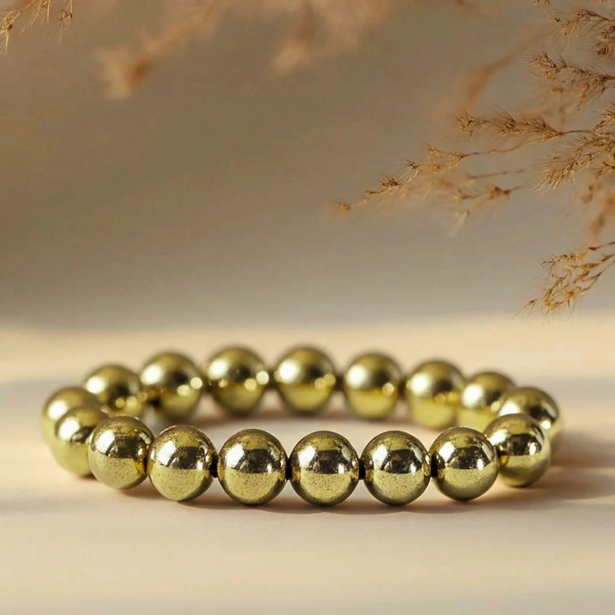 Unisex Gold Bead Money Magnet Bracelet
