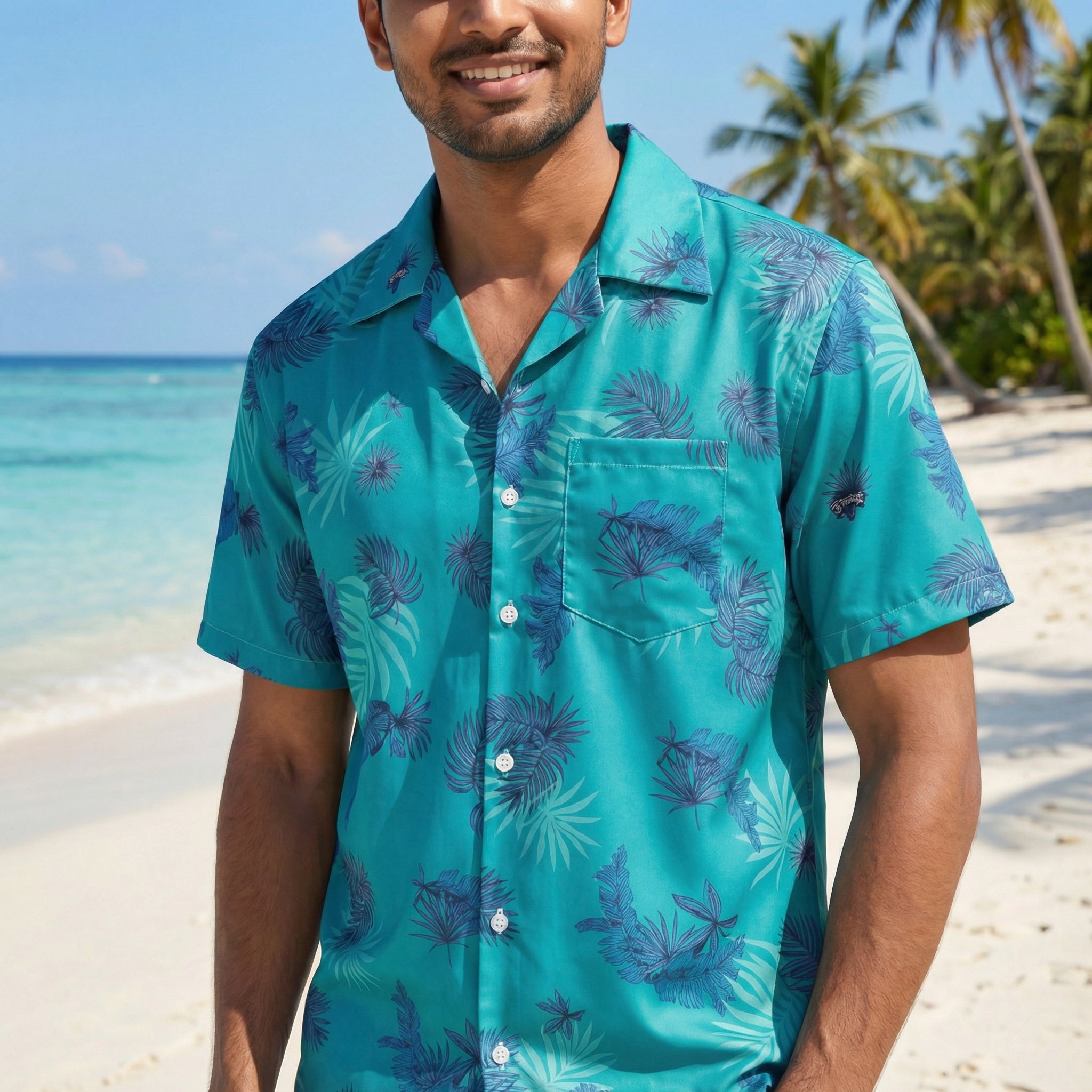 Men’s Tropical Print Casual Shirt